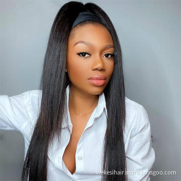 Luxury WKS hair 150% density lace wigs 100 virgin human hair kinky straight 13*6 lace front wig with single knot for black women